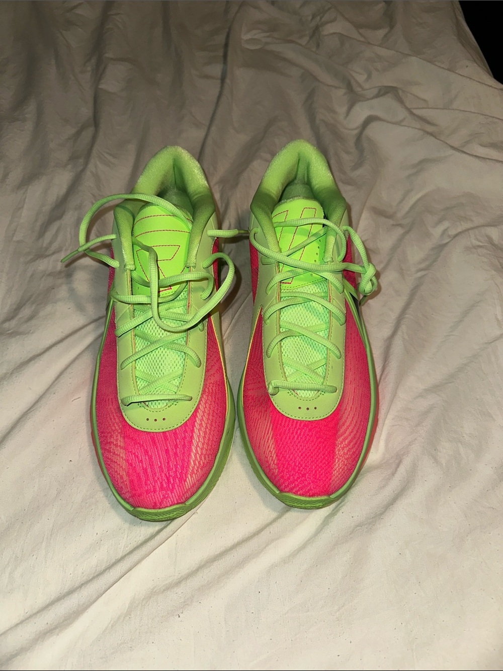 Nike Kids Neon Pink and Lime Green Sneakers